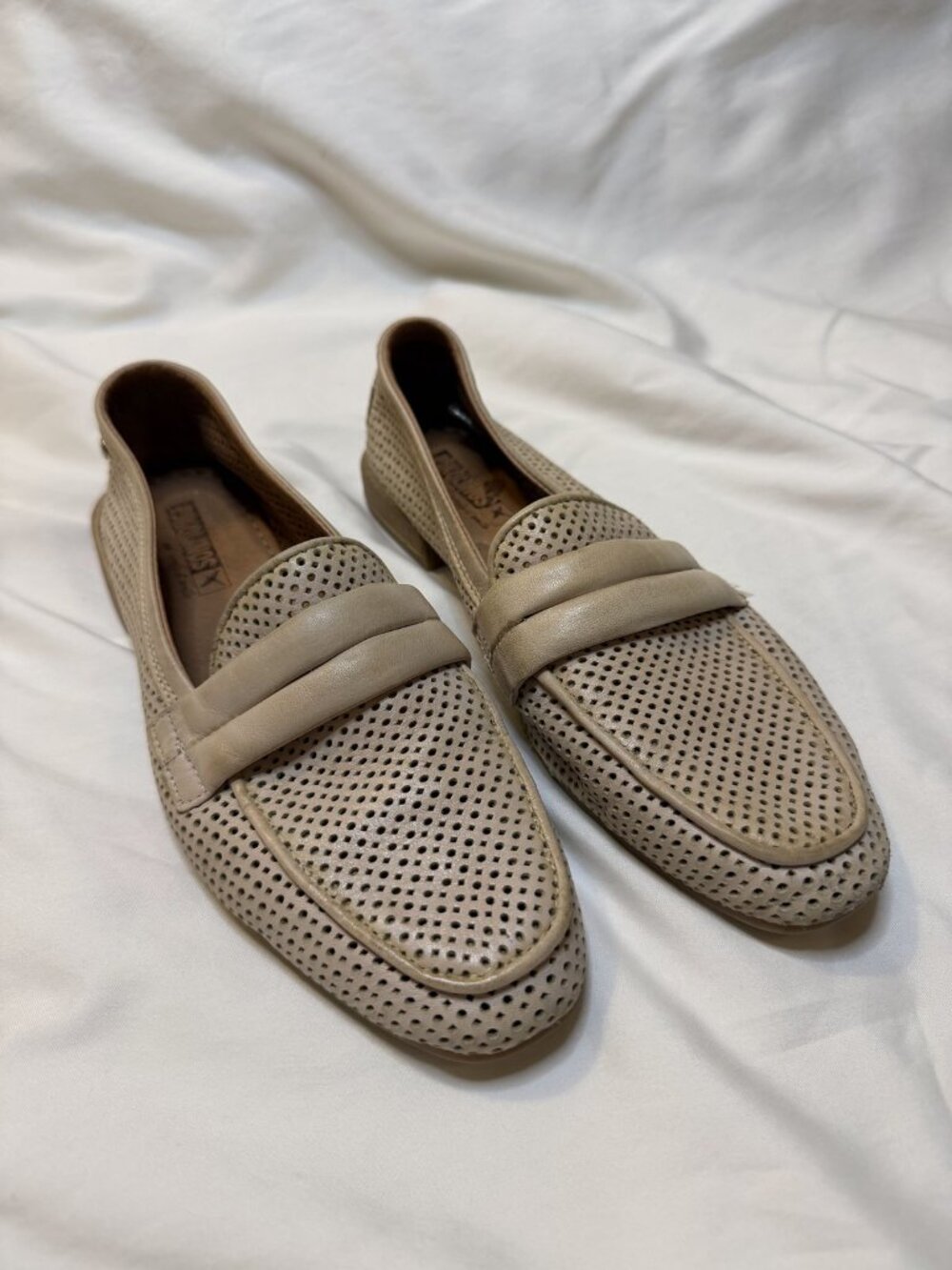 Pikolinos Perforated Leather Penny Loafers
